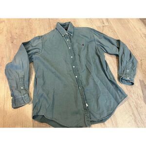 VTG Ralph Lauren Men's XL Classic Fit Button Down Blue Shirt Purple Pony